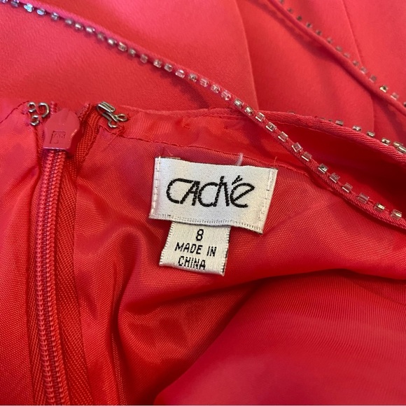 Pink beaded Cache Dress size 8 - Picture 8 of 8